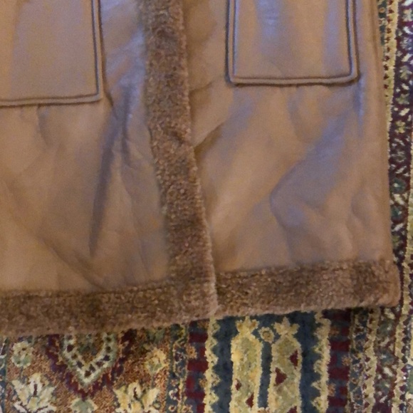 NWT BlankNYC long vegan leather and teddy bear fur brown vest - Picture 5 of 6